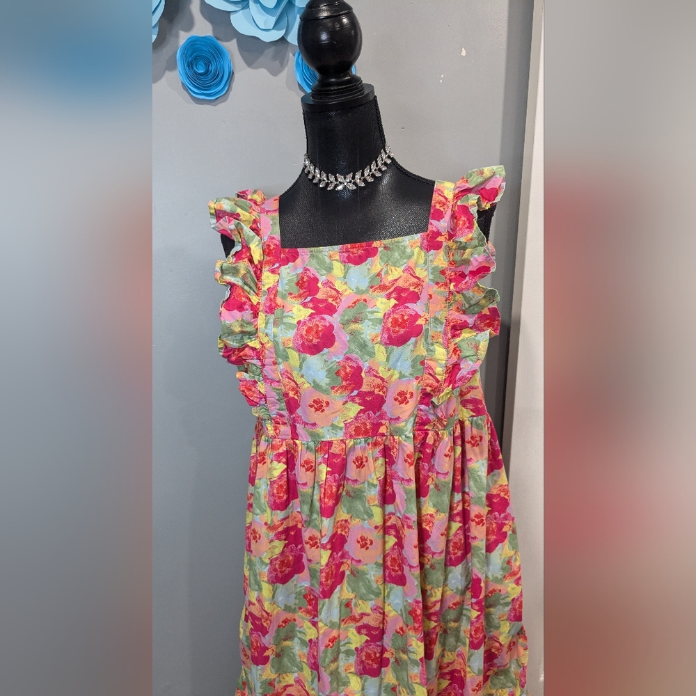 💚 Floral Ruffle Maxi Dress - Multicolor - Picture 2 of 7